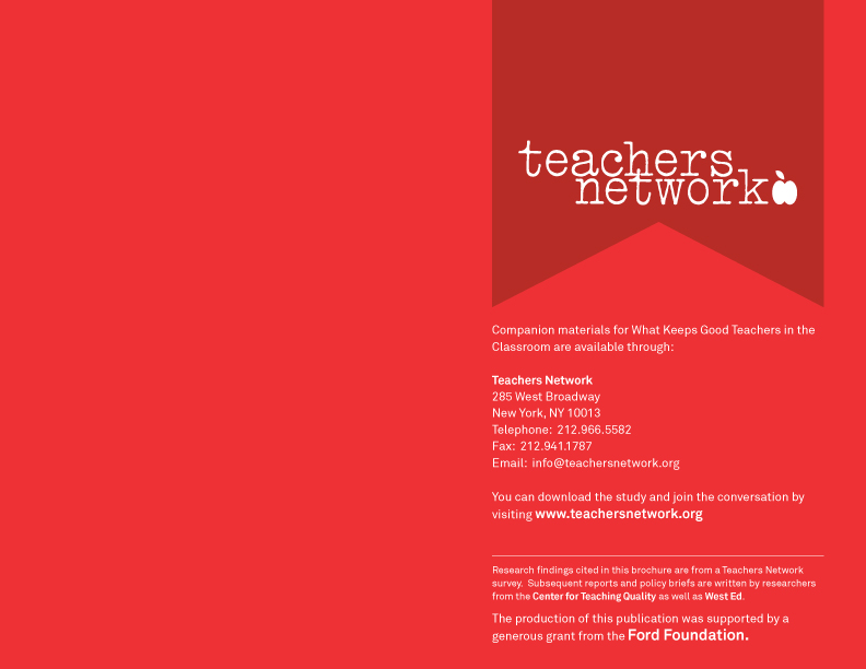 What Keeps Good Teachers in the Classroom Brochure Page 5